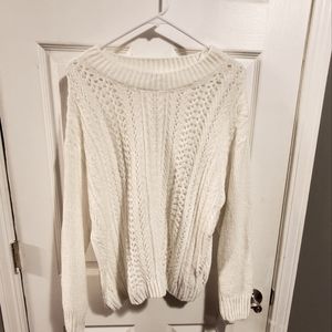 Falls Creek White Long Sleeve Sweater Size L NWT